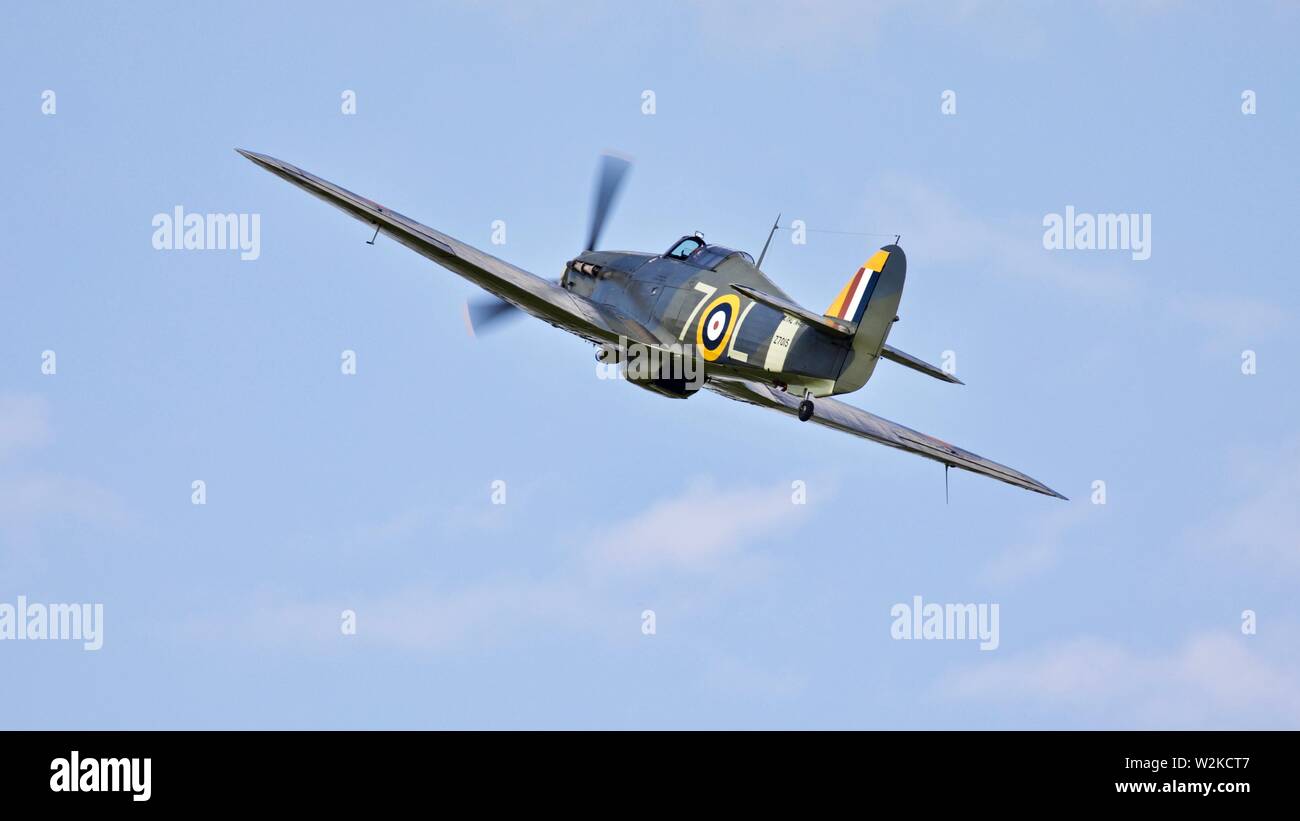 Hawker Sea Hurricane 1941 1 B Airborne bei Shuttleworth militärische Airshow am 7. Juli 2019 Stockfoto