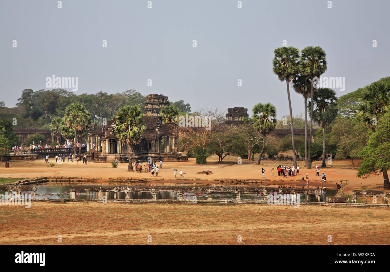 Becken an Angkor Wat - Kapital Tempel. Provinz Siem Reap. Kambodscha Stockfoto