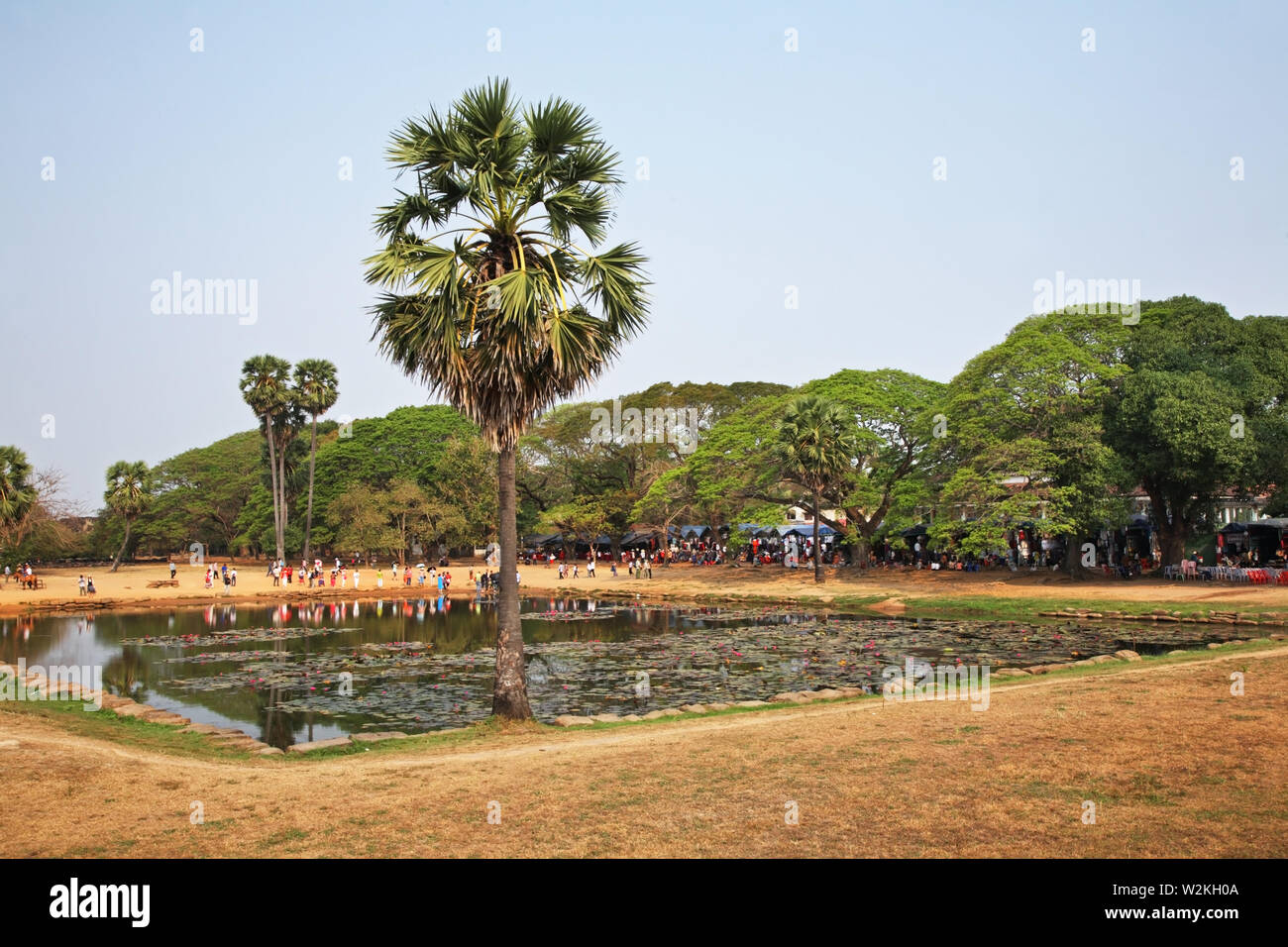 Becken an Angkor Wat - Kapital Tempel. Provinz Siem Reap. Kambodscha Stockfoto