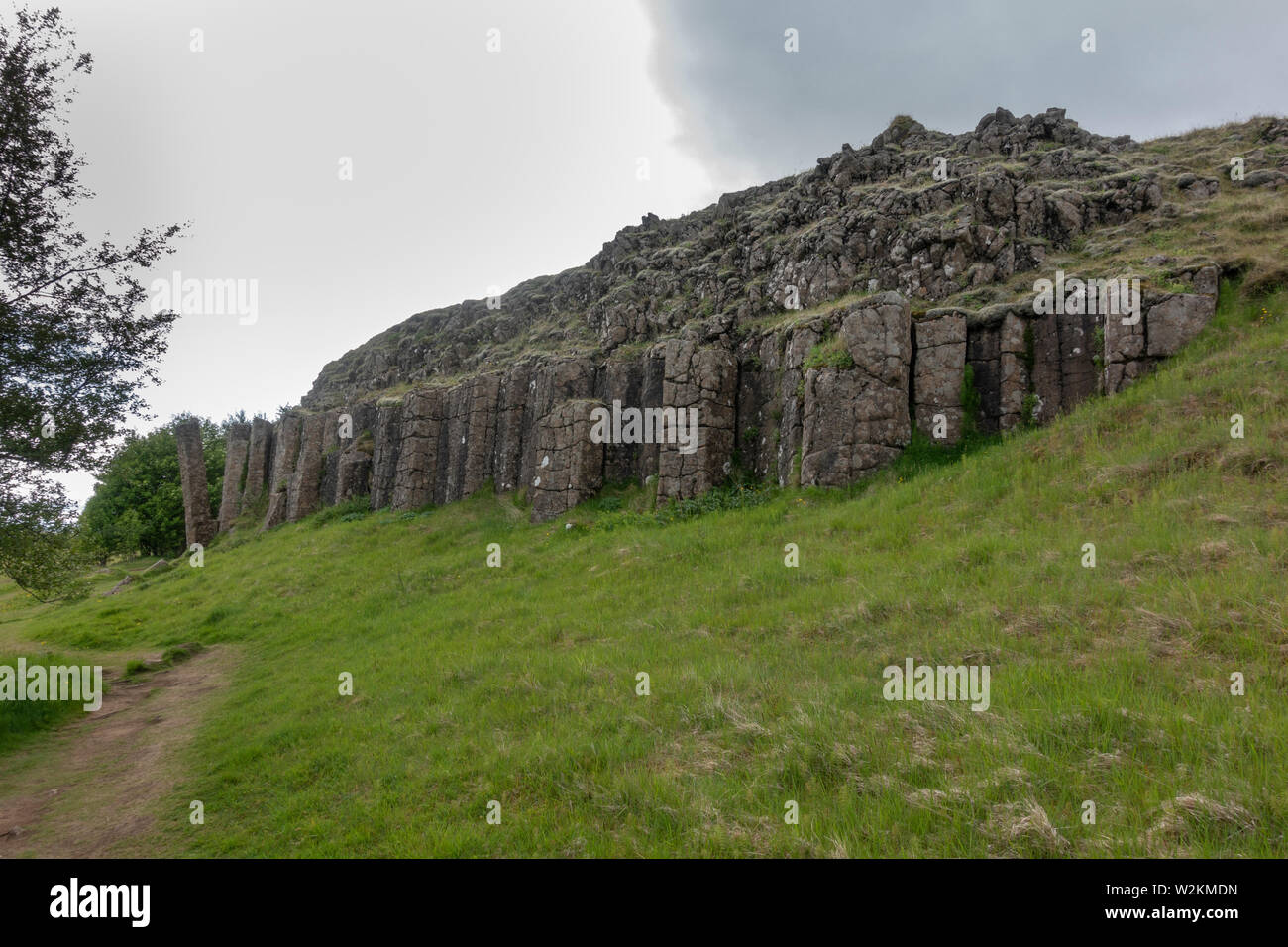 Basaltsäulen, Dverghamrar, südlichen Island. Stockfoto