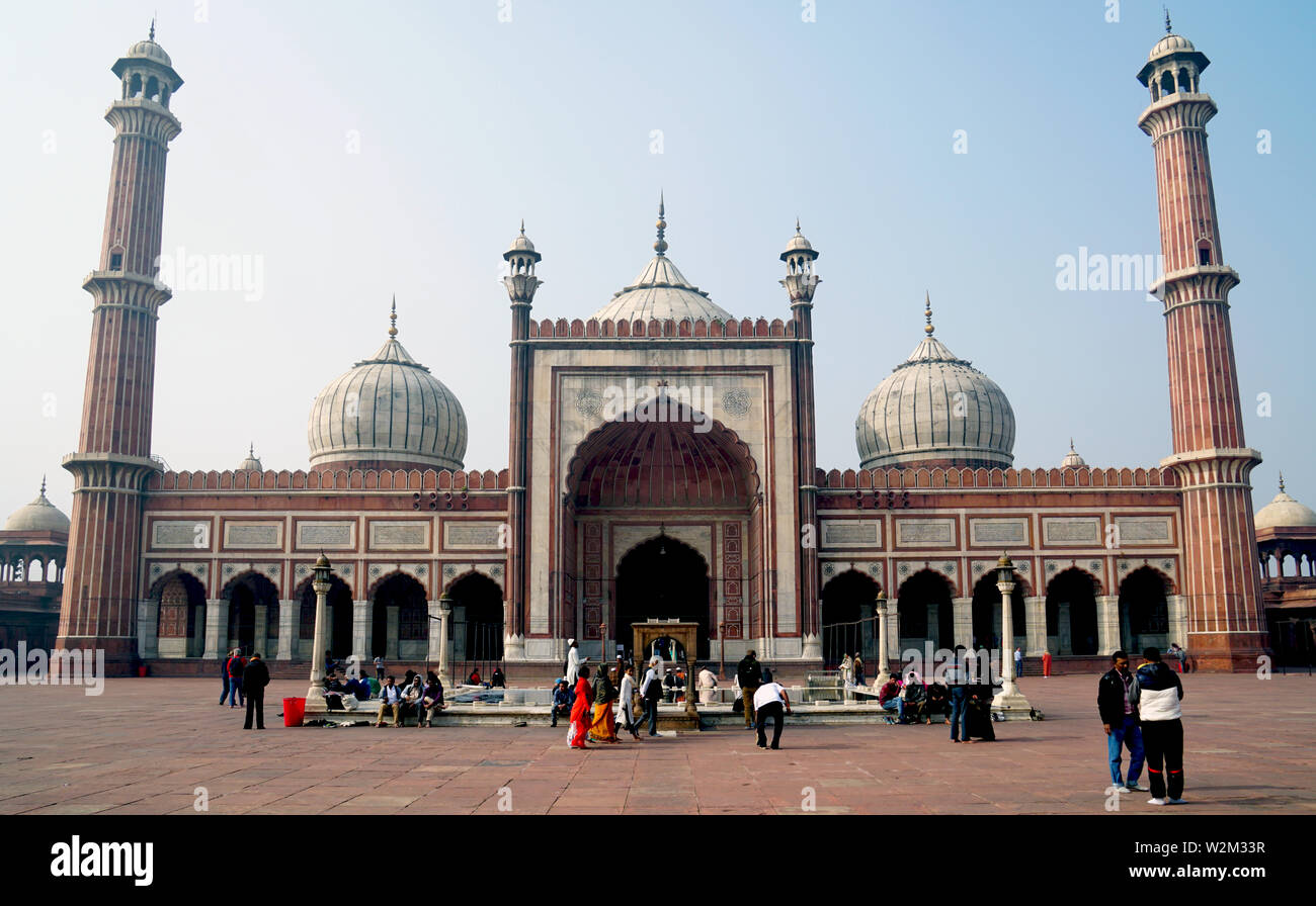 Jama Masjid Moschee, Old Delhi, Indien Stockfoto