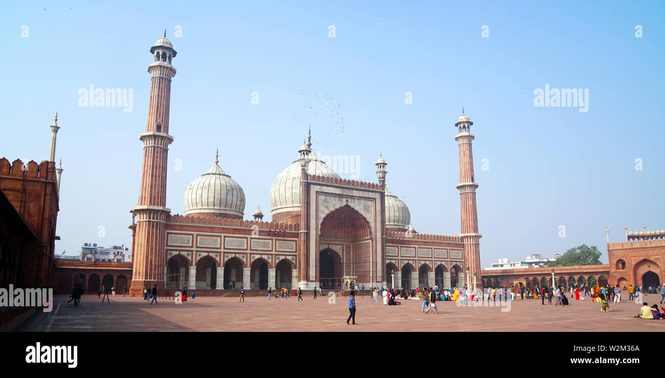 Jama Masjid Moschee, Old Delhi, Indien Stockfoto