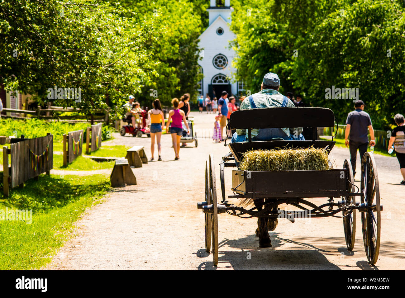 Die Menschen und das tägliche Leben in der Quebec Dorf (village Québécois d'Antan von drummondville) Stockfoto