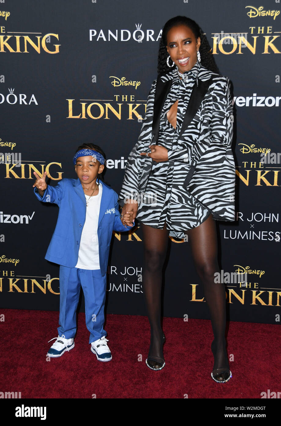 Juli 9, 2019 - Hollywood, Kalifornien, USA - 09. Juli 2019 - Hollywood, Kalifornien - Titan Szűcs, Kelly Rowland. Disney's "Der König der Löwen" Los Angeles Premiere statt bei Dolby Theater. Photo Credit: Birdie Thompson/AdMedia (Credit Bild: © Birdie Thompson/AdMedia über ZUMA Draht) Stockfoto