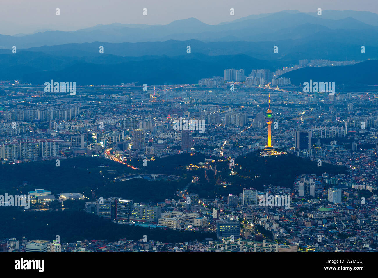Nacht Blick von aspan-Park von Daegu, Südkorea Stockfoto