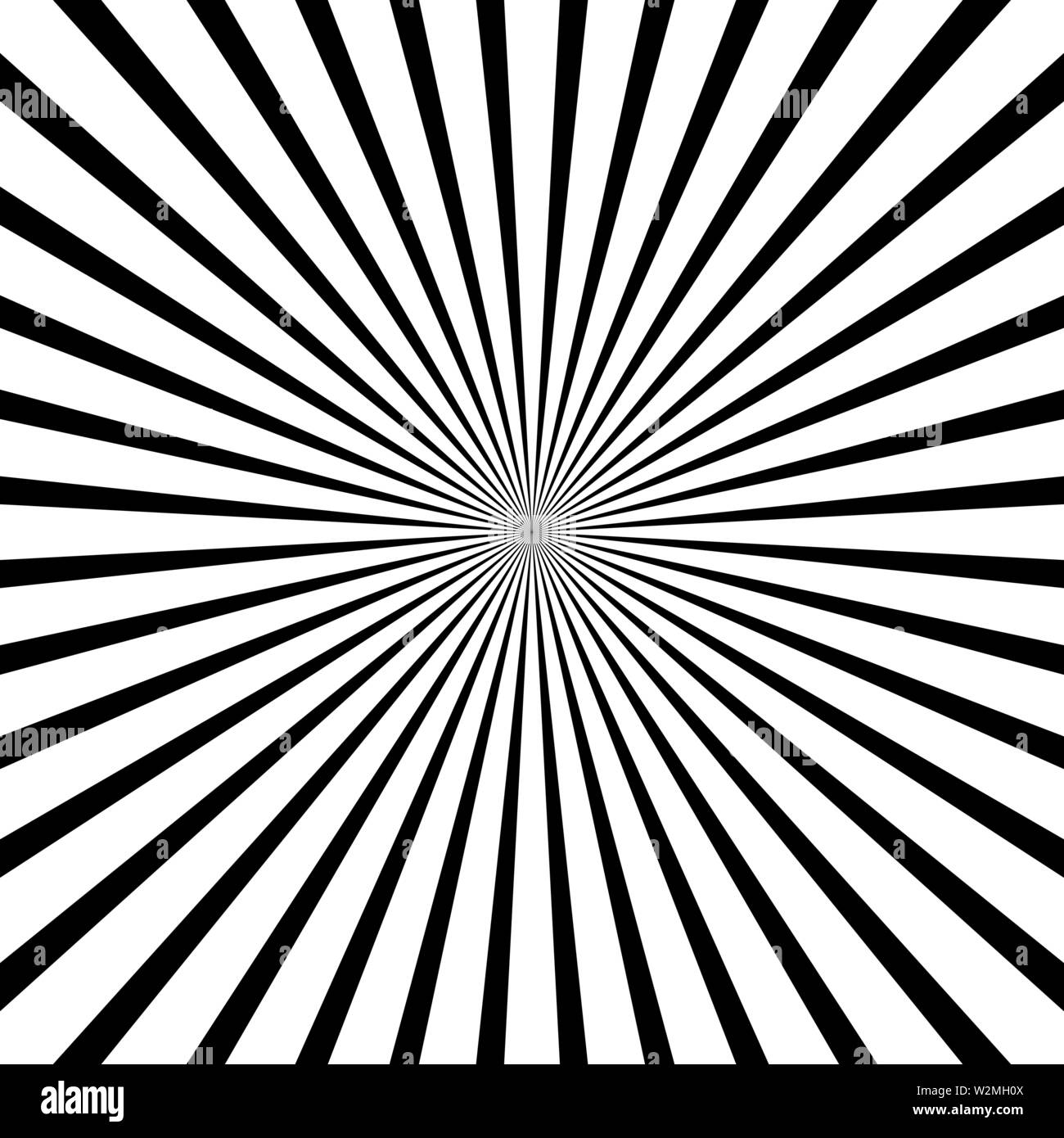 Schwarze und weiße radiale Linien optische Illusion Vektorgrafik Stock Vektor