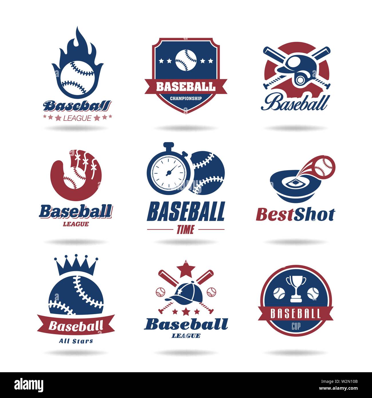 Baseball Icon Set Stock Vektor