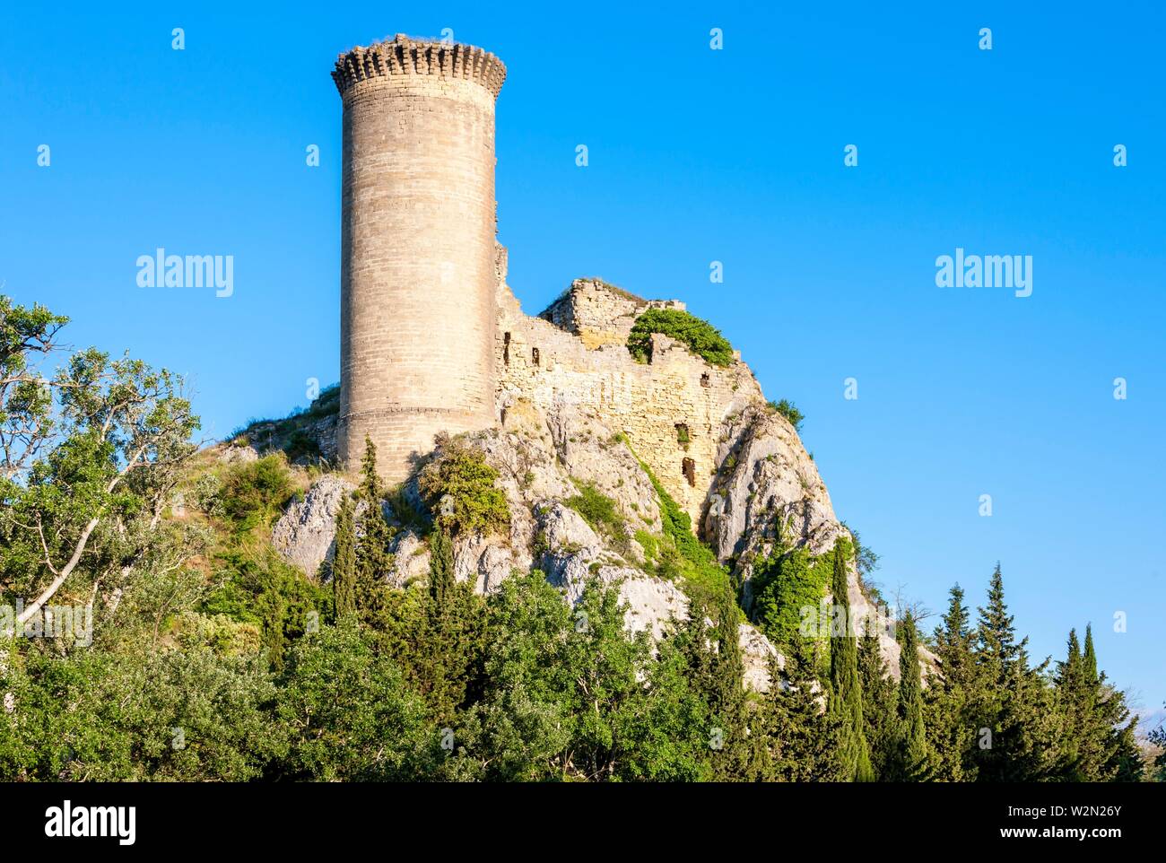 Chateau de l Ihrs in der Nähe von Chateauneuf-du-Pape, Provence, Frankreich. Stockfoto