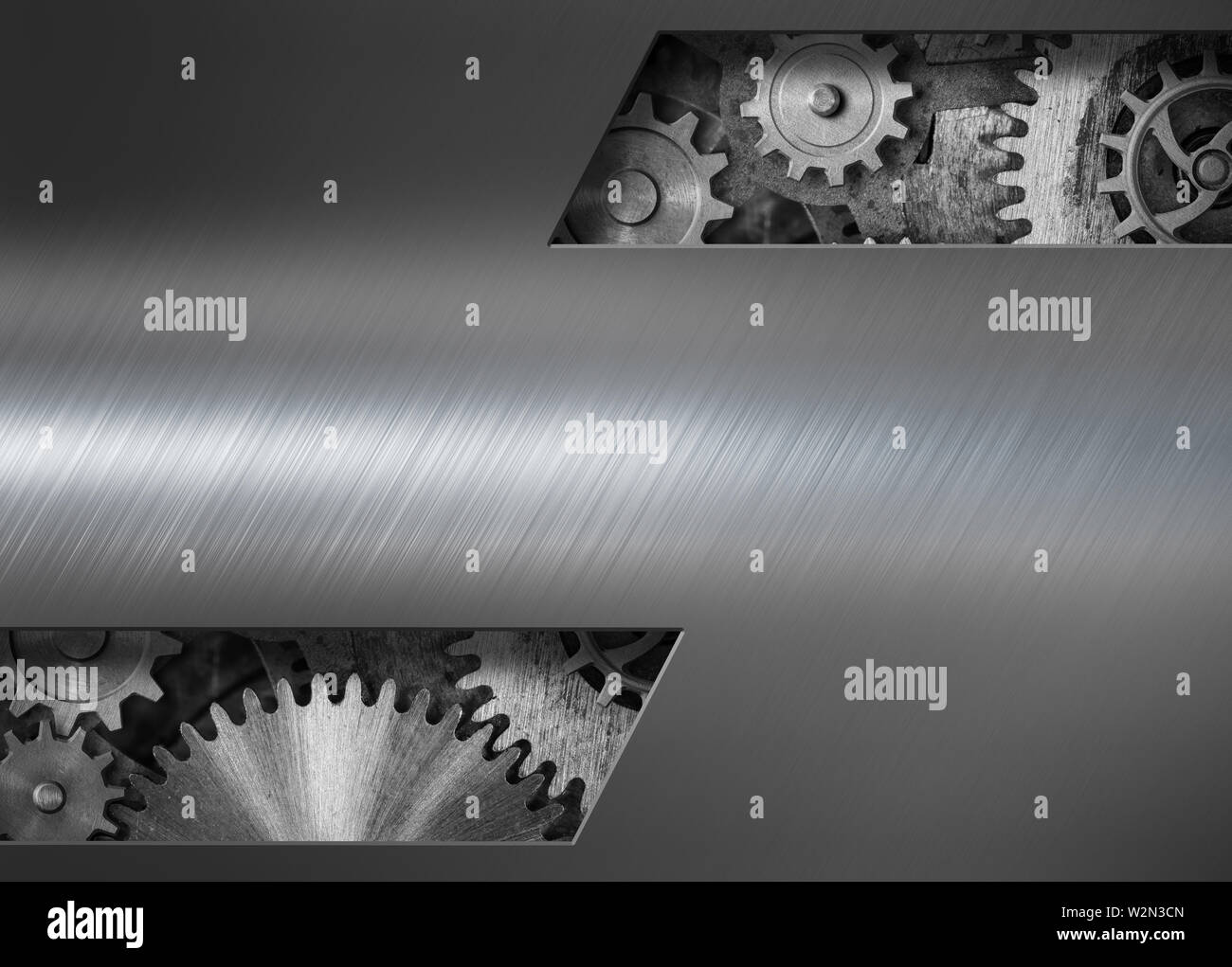 Dursk Steam Punk Metall Hintergrund mit Getriebe und Zahnräder Stockfoto