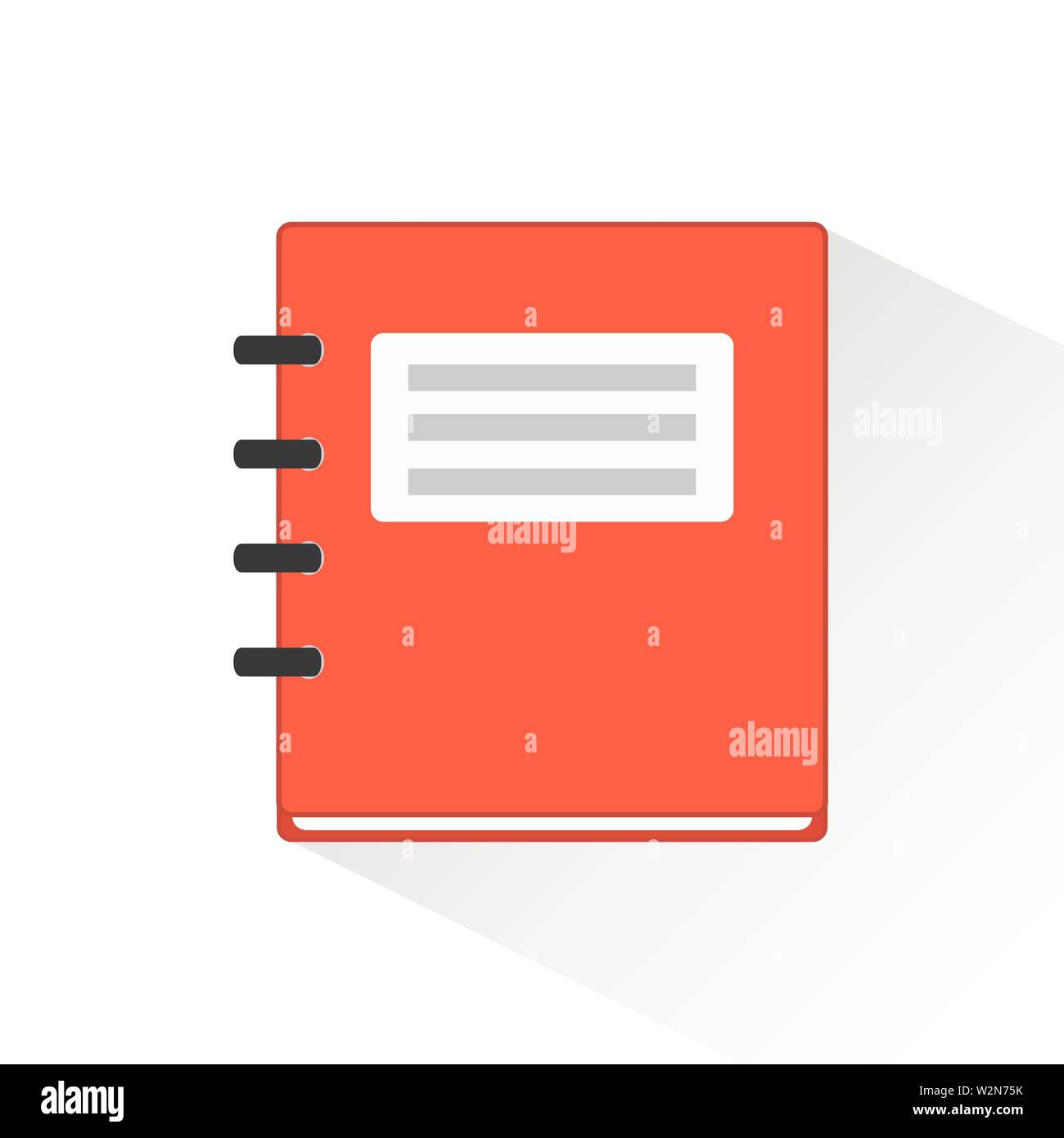 Notizbuch aus Papier Symbol mit Schatten. Vector EPS 10. Stock Vektor