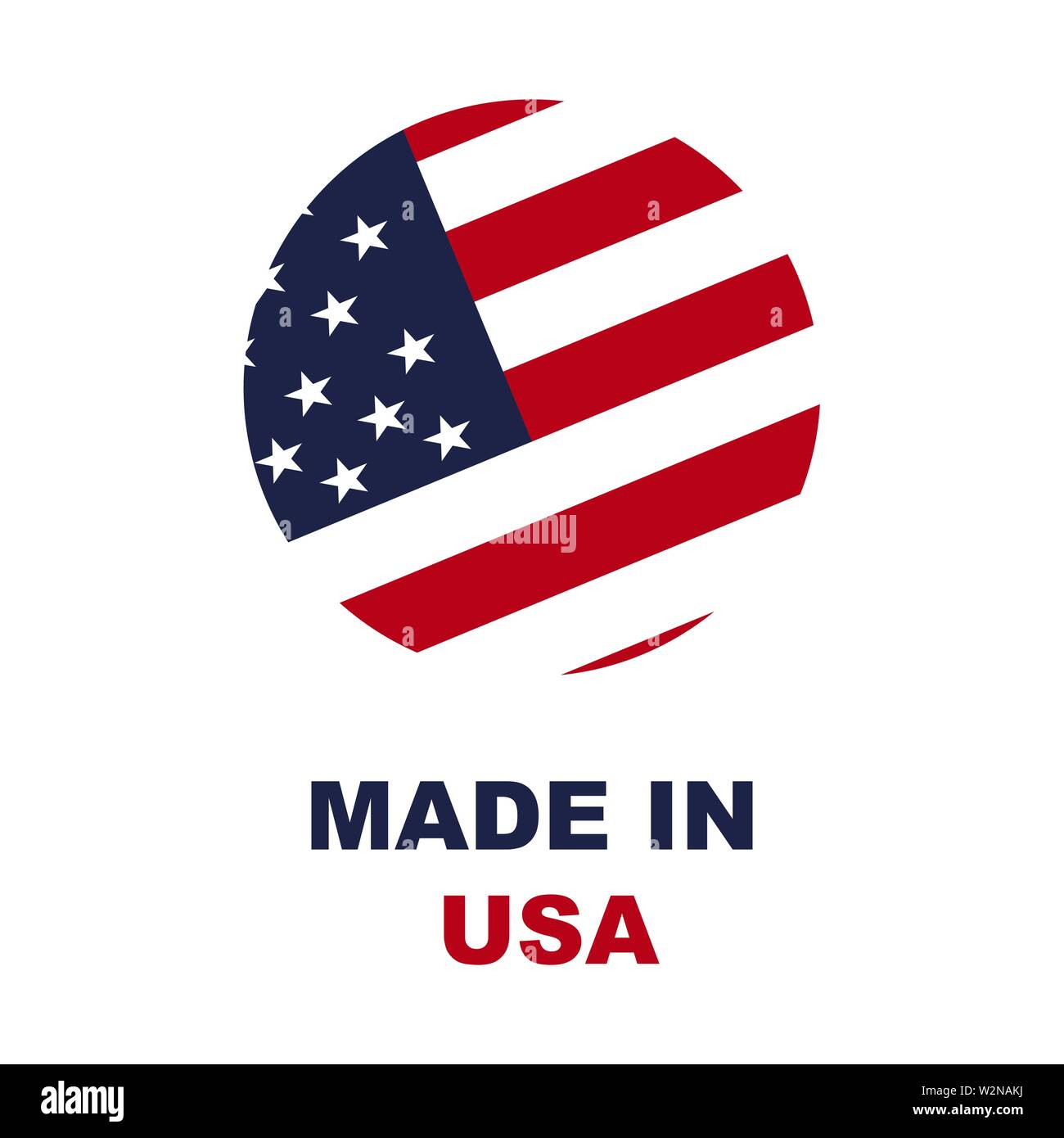 In den usa Zeichen auf weißem Hintergrund Stock Vektor