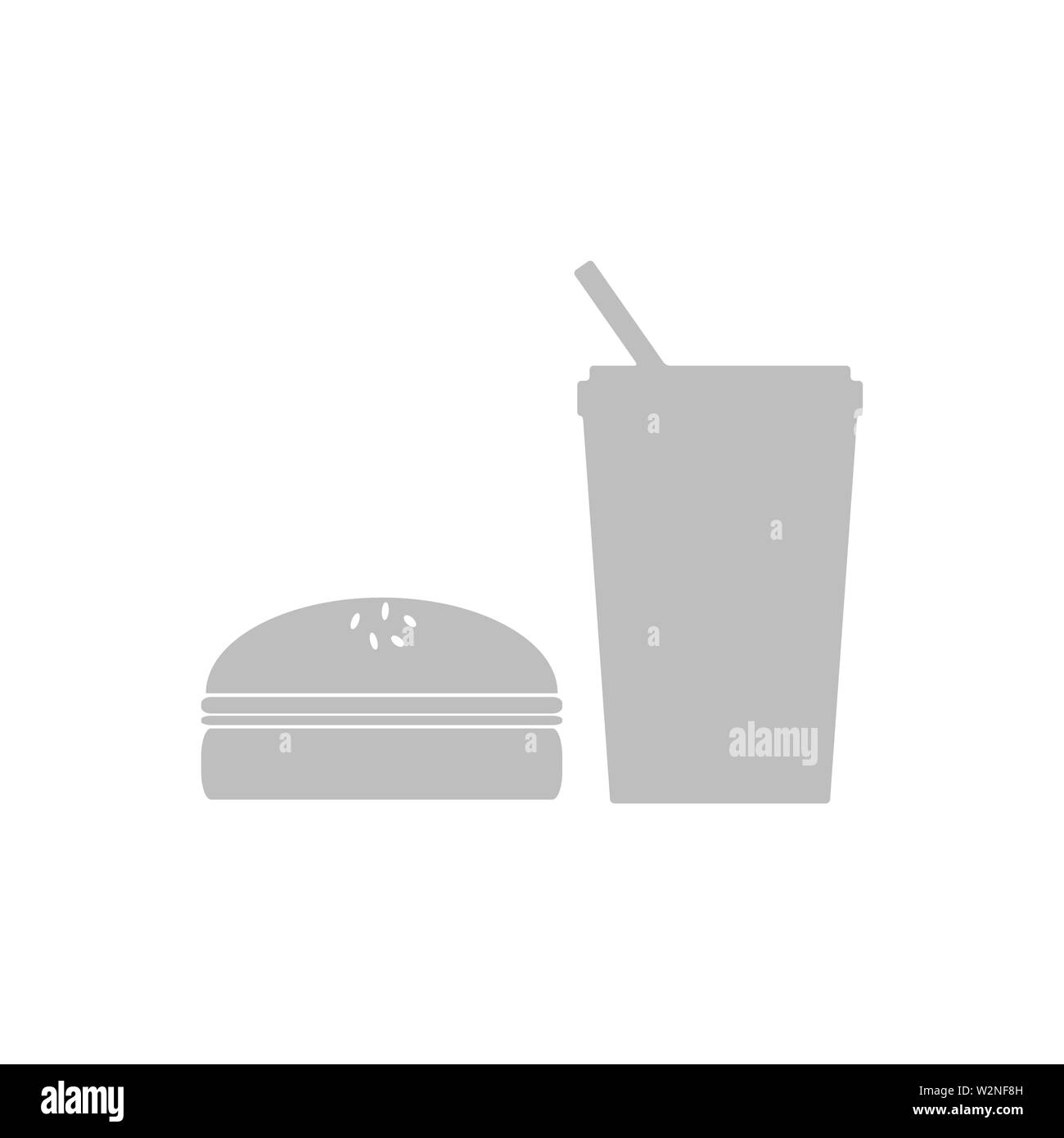 Fast food Symbol. Burger und Getränke Symbole. Vektor Stock Vektor