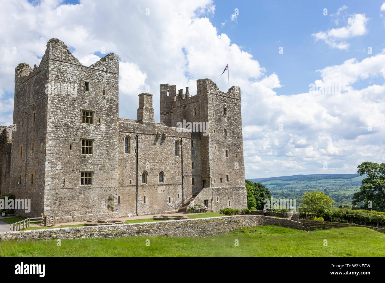 Bolton Castle, Wensleydale, Yorkshire, England. Maria, Königin der Schotten war Häftling in Bolton für sechs Monate im Jahr 1568 statt. Stockfoto