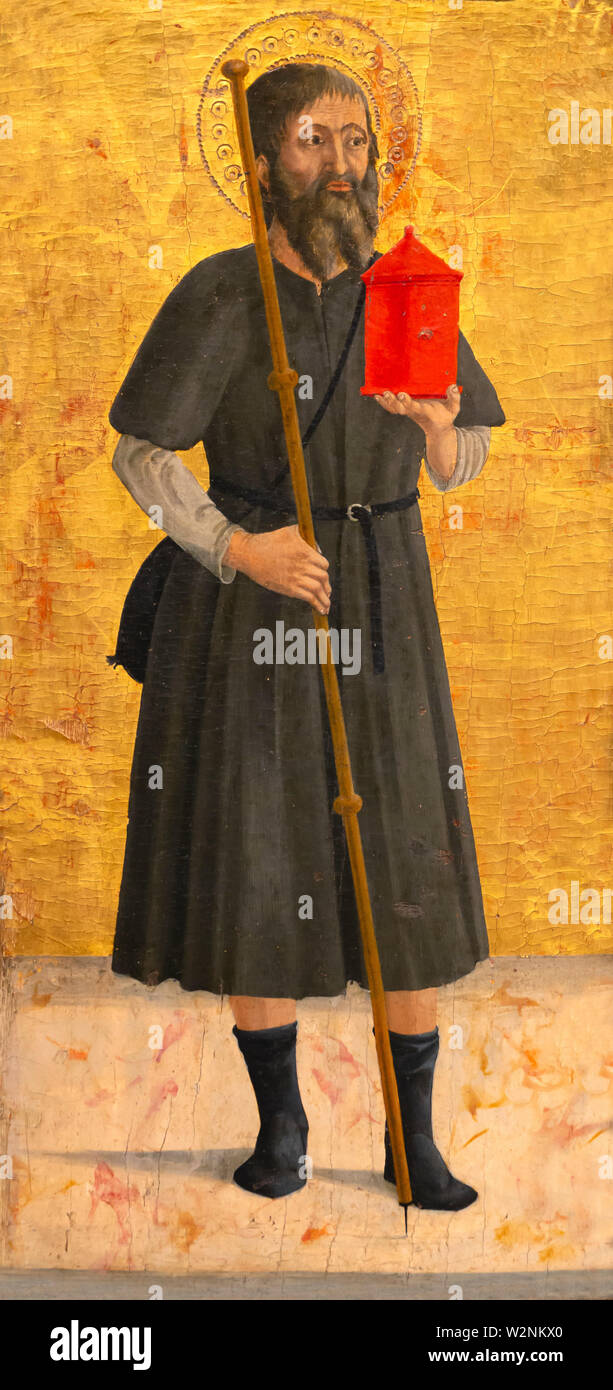 Abbildung auf Lisenen, Polyptychon des Misericordia, Piero della Francesca, 1445-1462, Museo Civico, Sansepolcro, Toskana, Italien Stockfoto