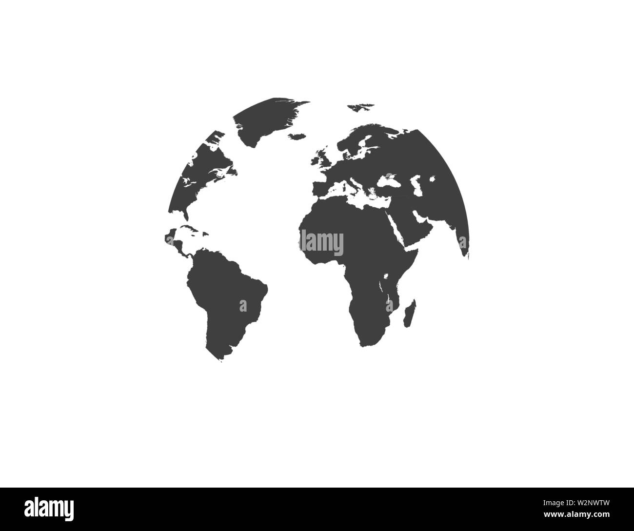 Globus Erde Silhouette Hintergrund Karte. Vector EPS 10. Stock Vektor