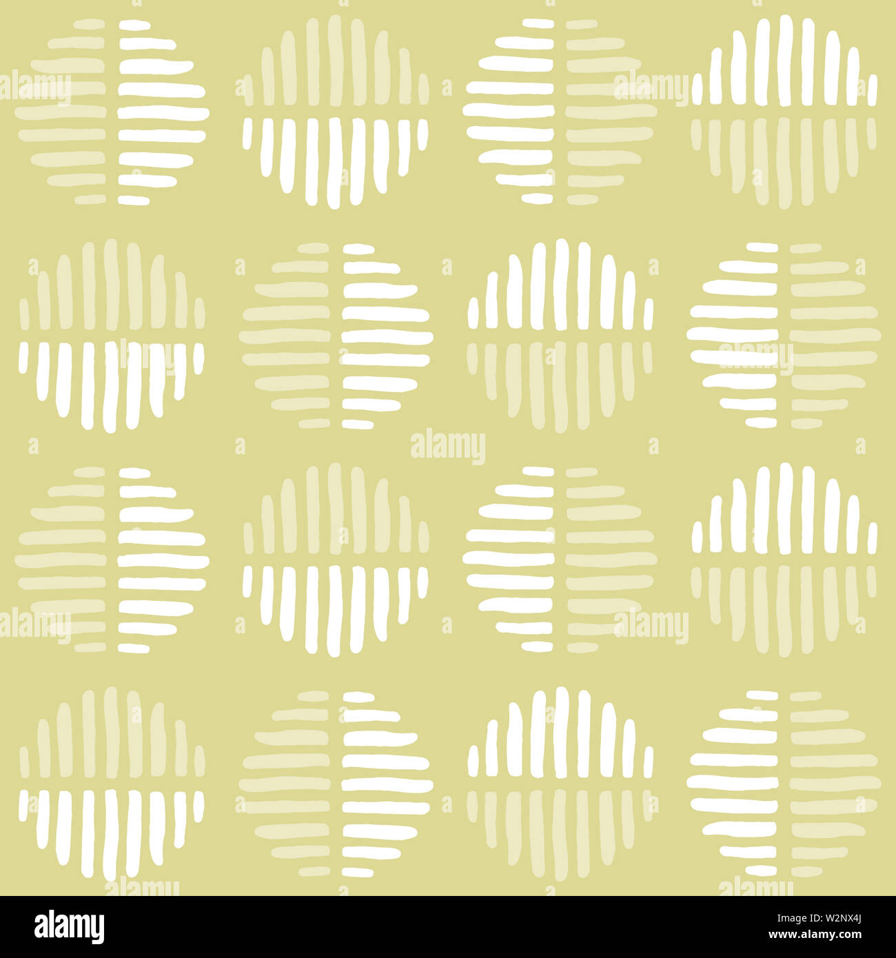 Eine abstrakte Gestreifte spots Muster, erstellt von Hand gezeichnet Formen. Stockfoto