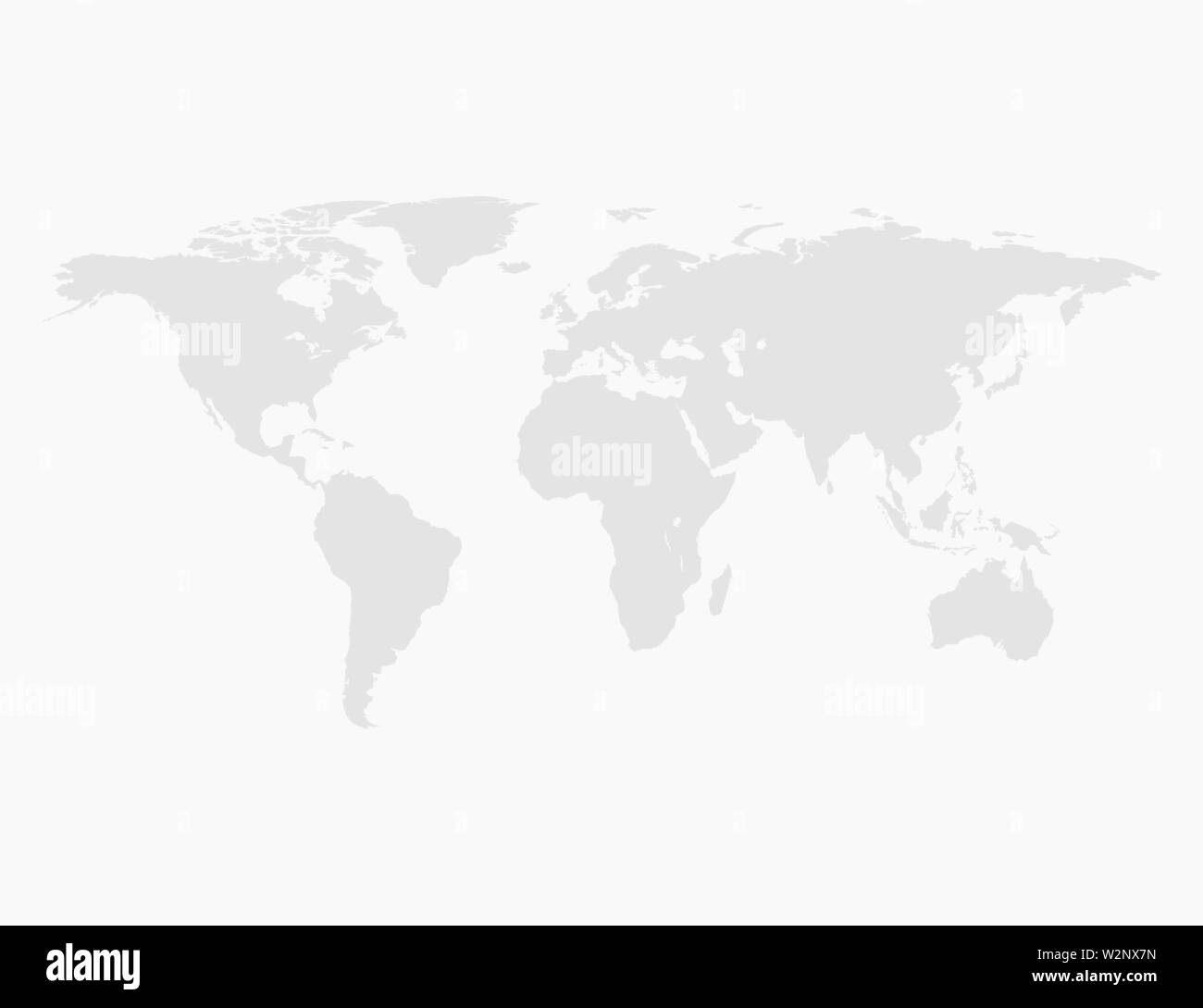 Weltkarte mit fünf Kontinenten. Vector Illustration Stock Vektor