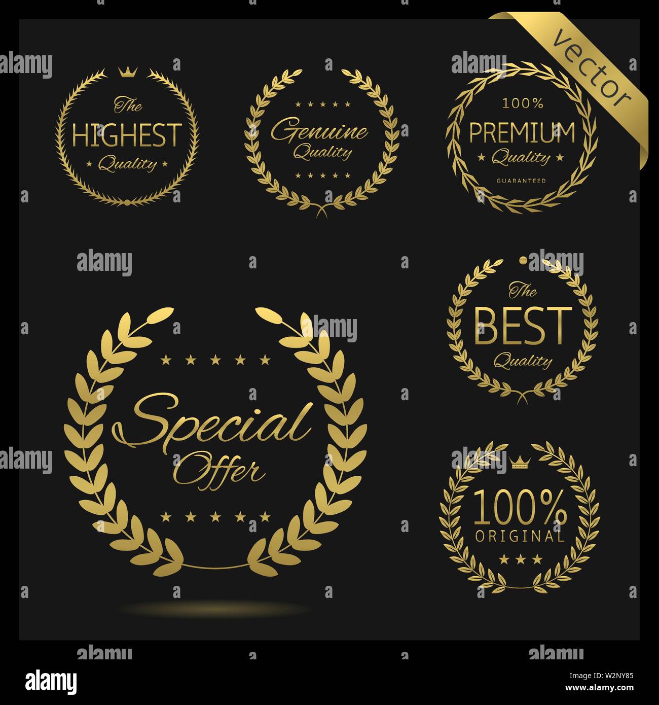 Goldenen Kranz Symbole Stock Vektor