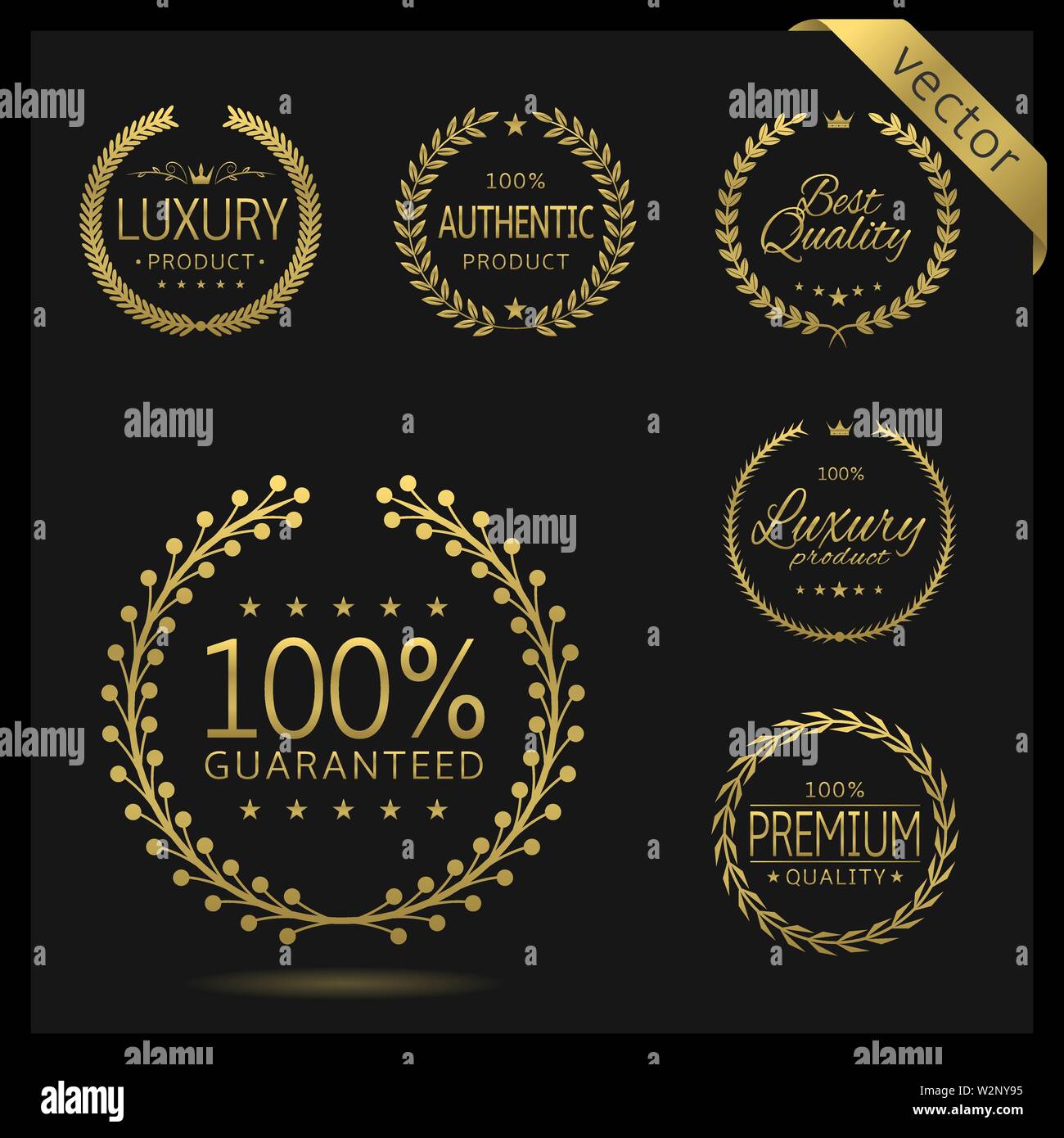 Goldenen Kranz Symbole Stock Vektor