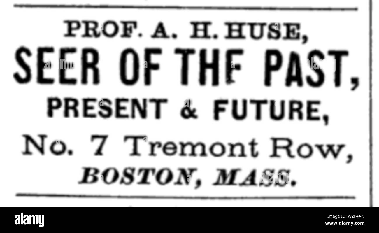 1871 Huse Astrologen Anzeige 7 Tremont Zeile Boston Stockfoto