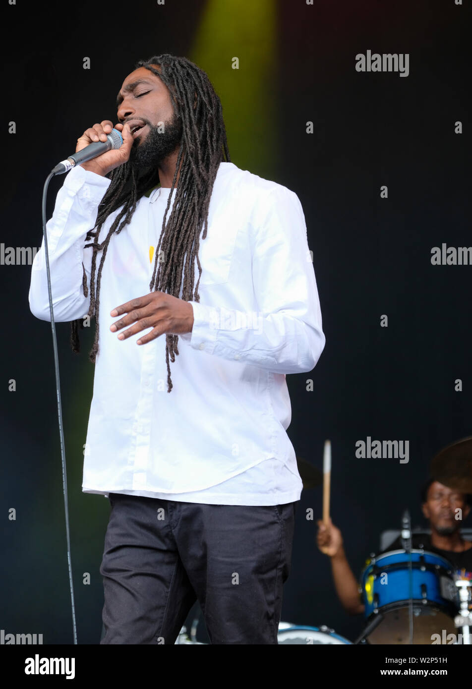 Jesse Brade aus schwarzem Schiefer im Cornbury Music Festival. Juli 6, 2019 Stockfoto