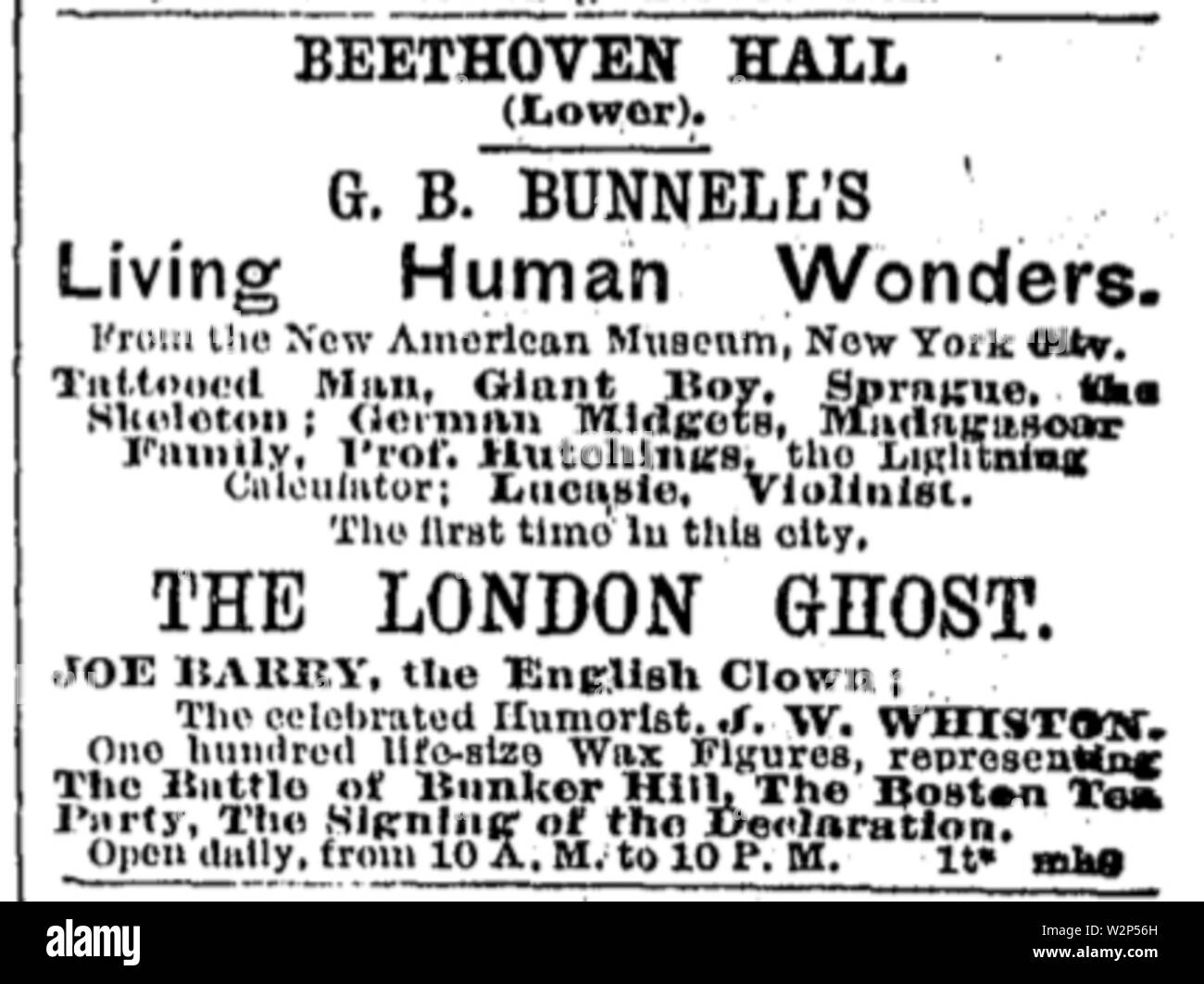 1878 BeethovenHall BostonDailyGlobe März 9 Stockfoto