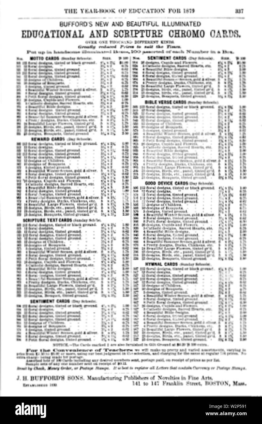 1879 Bufford YearbookOfEducation Stockfoto