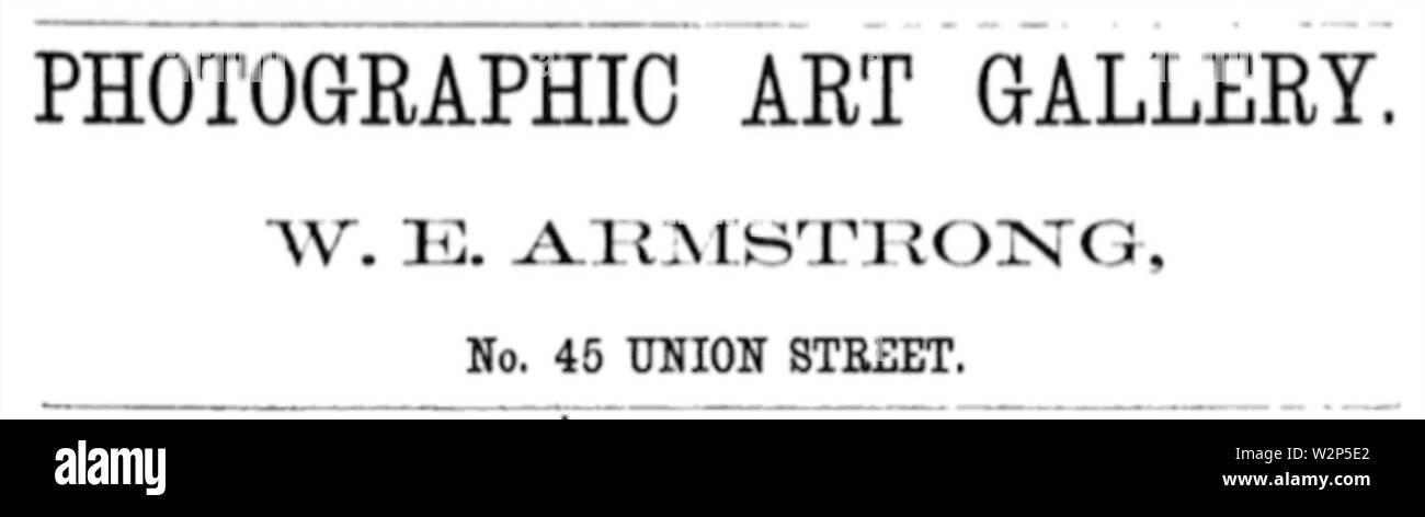 1880 William E Armstrong Fotograf Union Street in Nashville, Tennessee advert Stockfoto