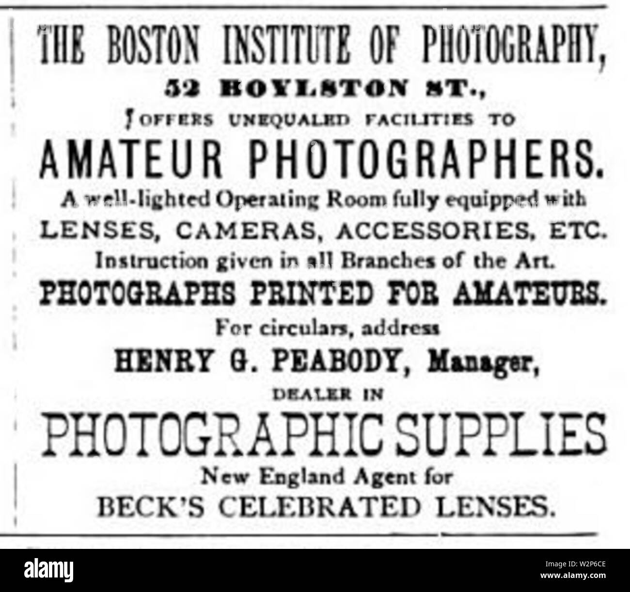 1886 Boston Institut für Fotografie BoylstonSt AnthonysPhotoBulletin v27 Nr. 6 Stockfoto