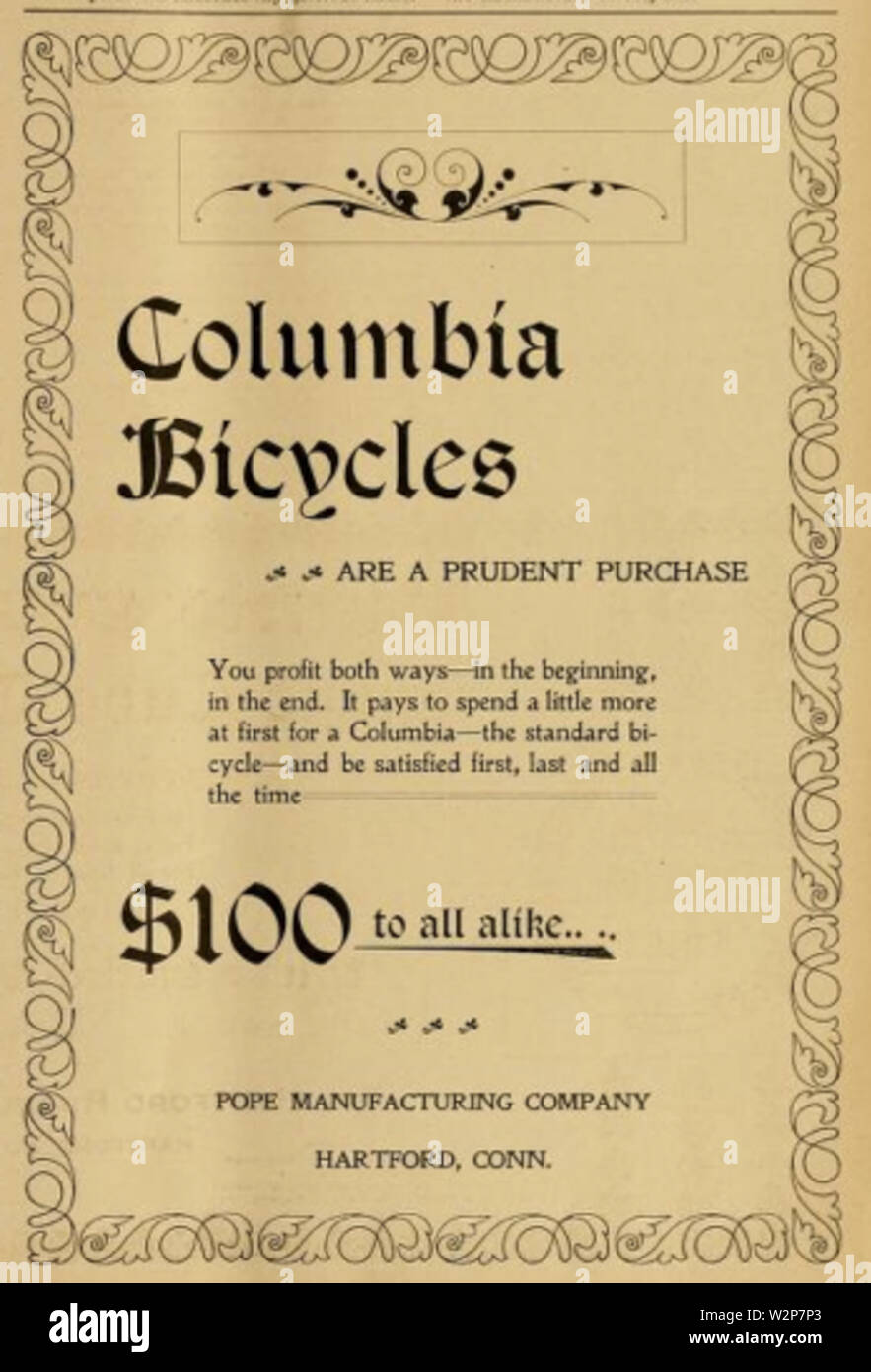 1896 PopeManufacturingCo HartfordCT ad CyclingLife v8 Stockfoto