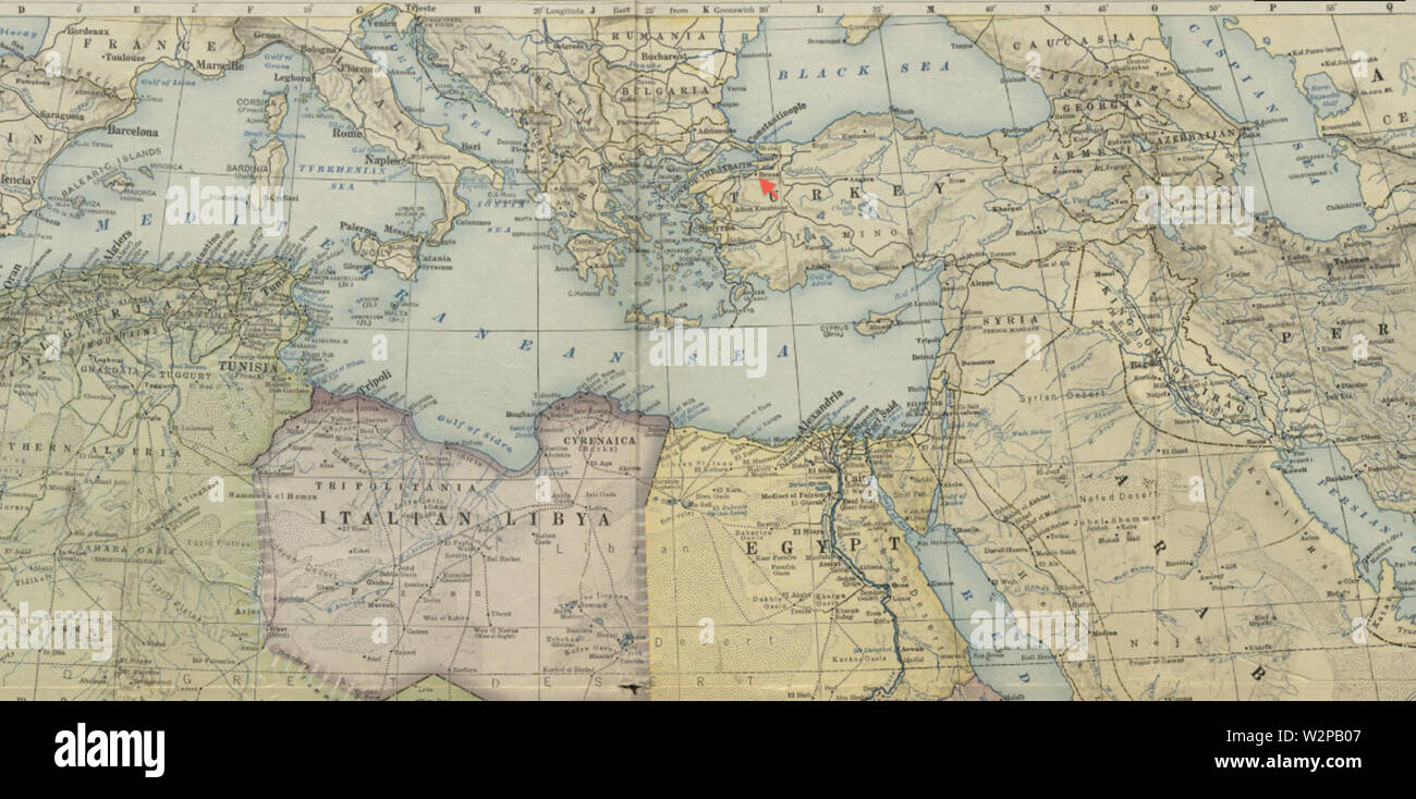 1922 Brusa Detail Karte von Afrika und den angrenzenden Teile von Europa und Asien durch uns National Geographic Society BPL m 0612013 Stockfoto