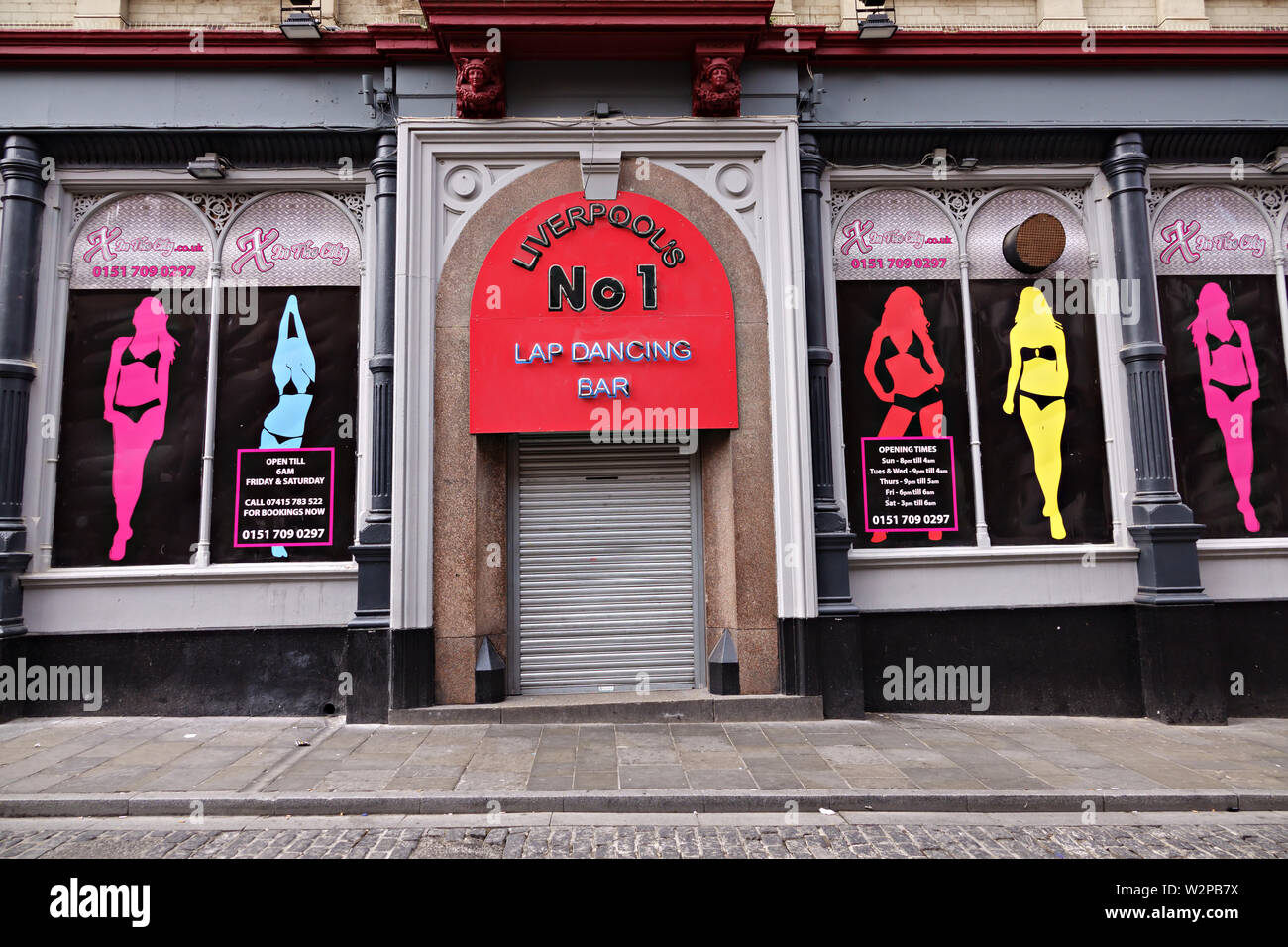 X In der Stadt Liverpool Nummer 1 Lap Dancing Bar, Fantasy Lounge, 10 Wood Street, Liverpool, Stockfoto