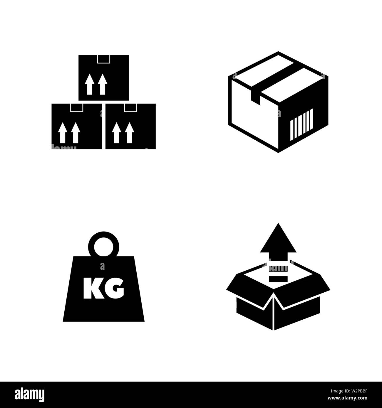 Cargo. Einfache ergänzende Vector Icons Set für Video, Mobile Anwendungen, Websites, Print Projekte und ihre Gestaltung. Abbildung schwarz auf weißem Hintergrund. Stock Vektor