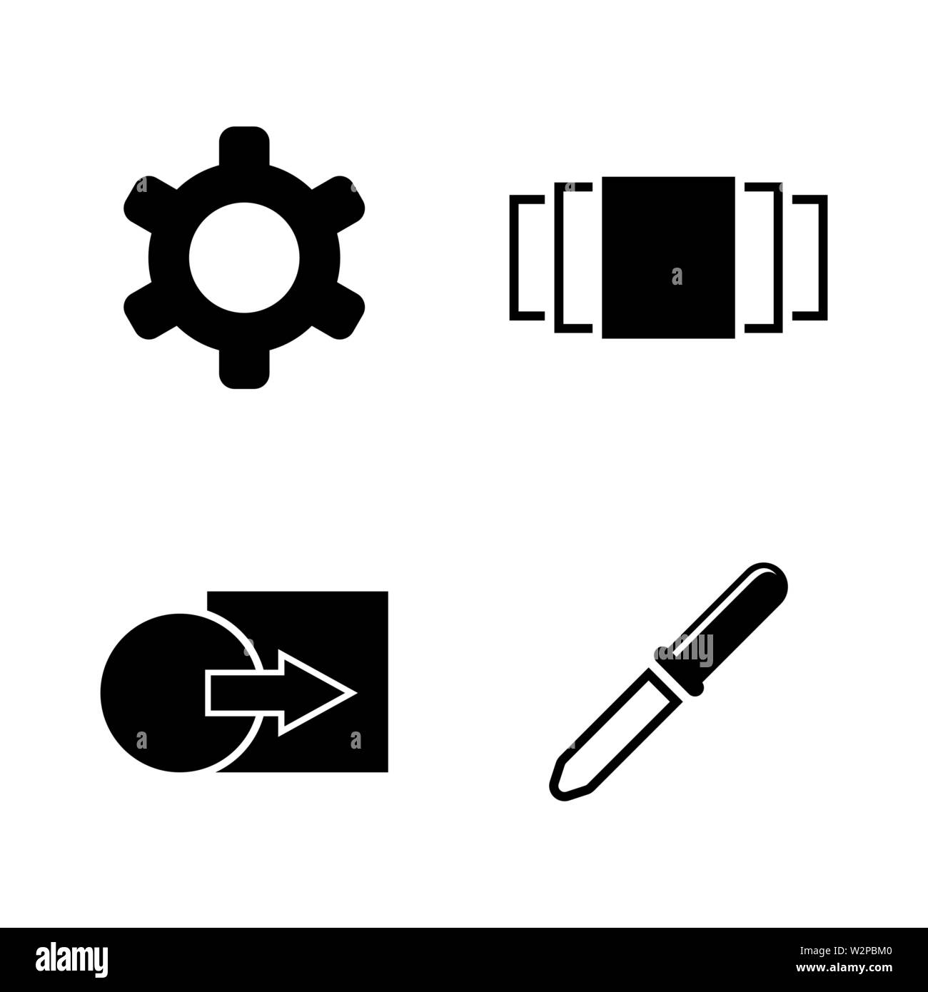 Bildeinstellungen. Einfache ergänzende Vector Icons Set für Video, Mobile Anwendungen, Websites, Print Projekte und ihre Gestaltung. Abbildung schwarz auf weiß Ba Stock Vektor