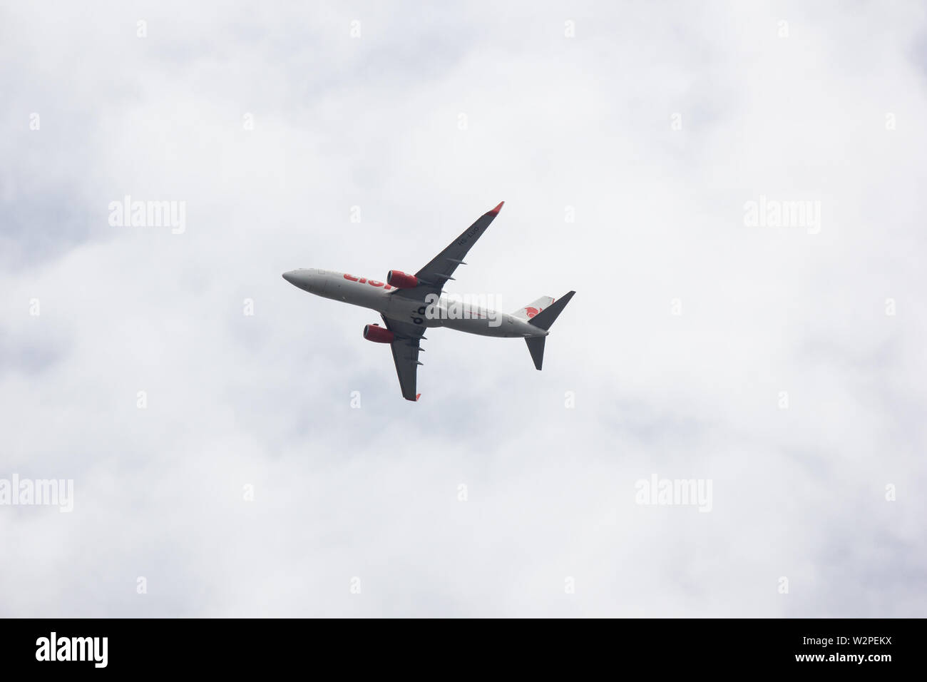 Chiangmai, Thailand - 6. Juli 2019: HS-LUO Boeing 737-800 der Thai lionair Airline. Von Chiangmai Flughafen in Bangkok. Stockfoto