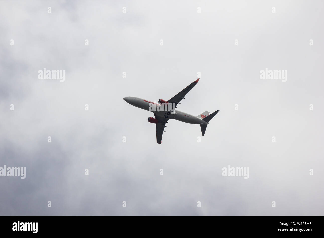 Chiangmai, Thailand - 6. Juli 2019: HS-LUO Boeing 737-800 der Thai lionair Airline. Von Chiangmai Flughafen in Bangkok. Stockfoto