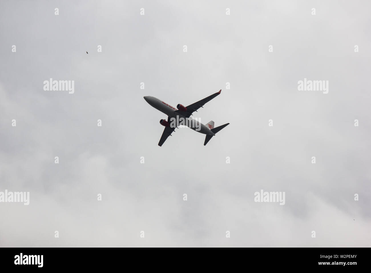 Chiangmai, Thailand - 6. Juli 2019: HS-LUO Boeing 737-800 der Thai lionair Airline. Von Chiangmai Flughafen in Bangkok. Stockfoto