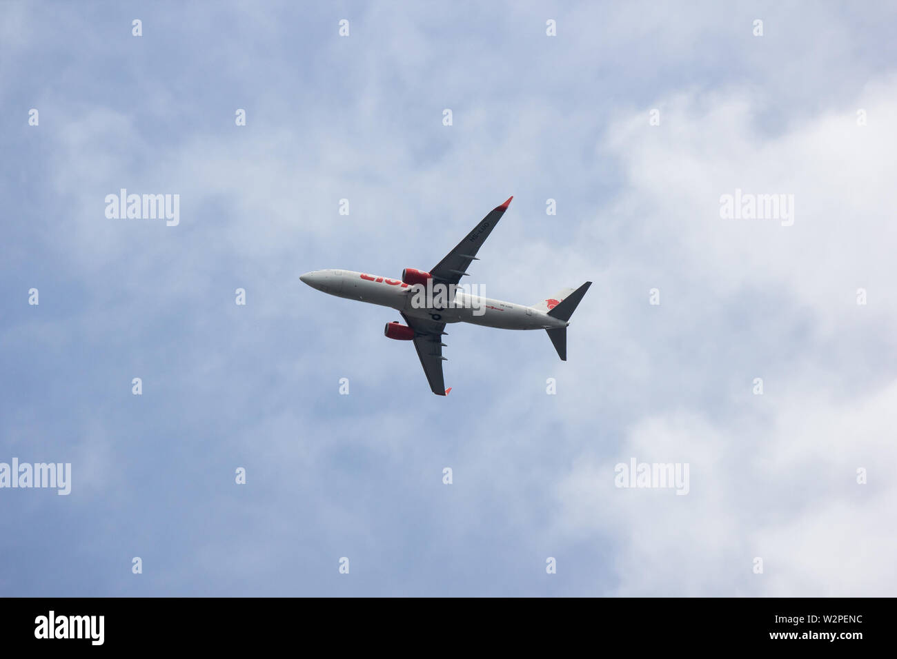 Chiangmai, Thailand - 6. Juli 2019: HS-LUO Boeing 737-800 der Thai lionair Airline. Von Chiangmai Flughafen in Bangkok. Stockfoto