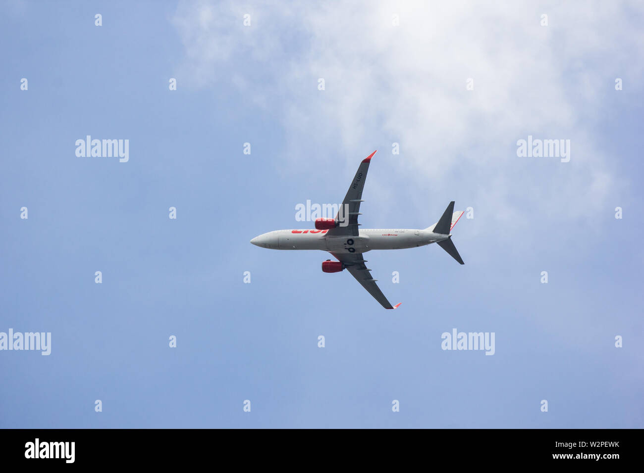 Chiangmai, Thailand - 6. Juli 2019: HS-LUO Boeing 737-800 der Thai lionair Airline. Von Chiangmai Flughafen in Bangkok. Stockfoto