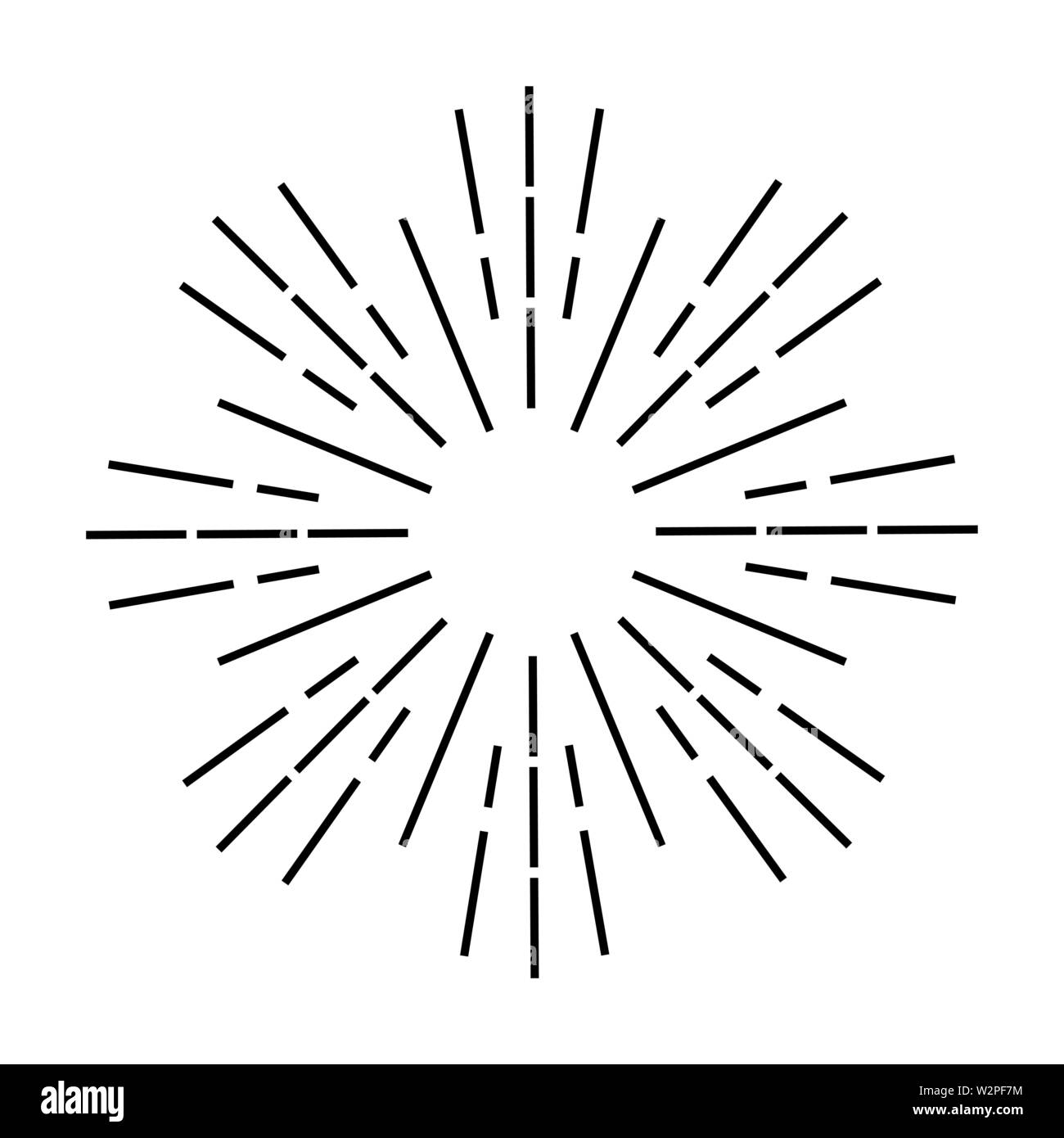 Sunburst strahlen Symbol Zeichen auf weißem Hintergrund Stock Vektor
