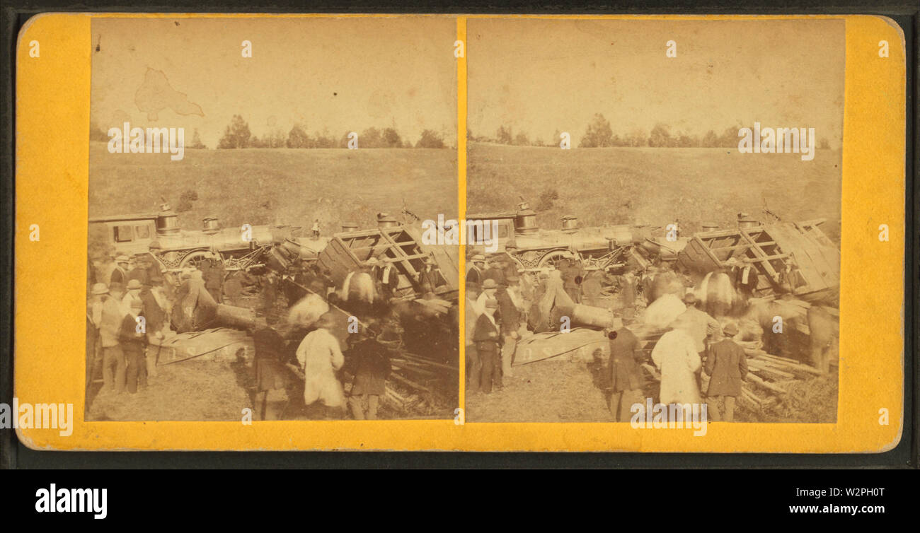 Ein Zugwrack, von Robert N Dennis Sammlung von stereoskopische Ansichten Stockfoto