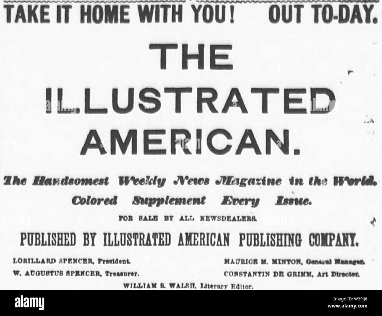Anzeige für die Illustrierte American Feb 19 1890 NY Sun Stockfoto