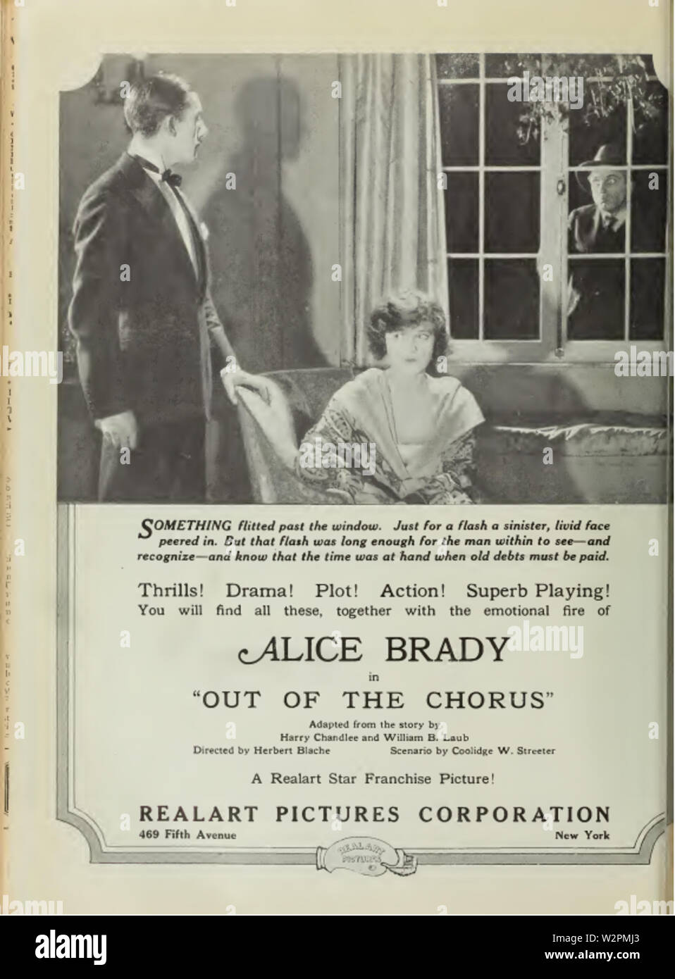 Alice Brady in Aus dem Chorus von Herbert Blaché Film täglich 1921 Stockfoto