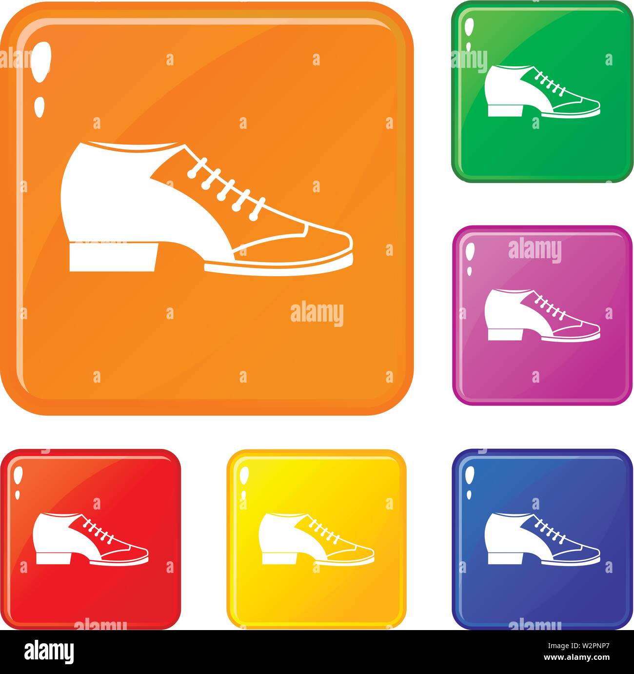 Tango schuh Icons Set Vector Farbe Stock Vektor