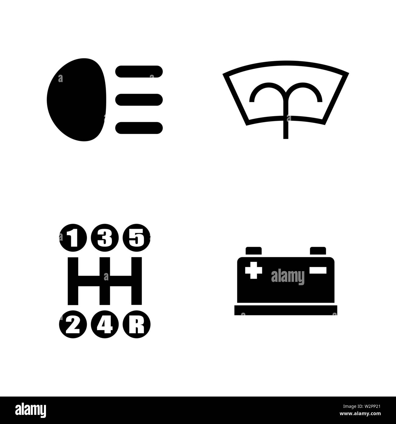 Auto Teile. Einfache ergänzende Vector Icons Set für Video, Mobile Anwendungen, Websites, Print Projekte und ihre Gestaltung. Abbildung schwarz auf weiß Backgro Stock Vektor