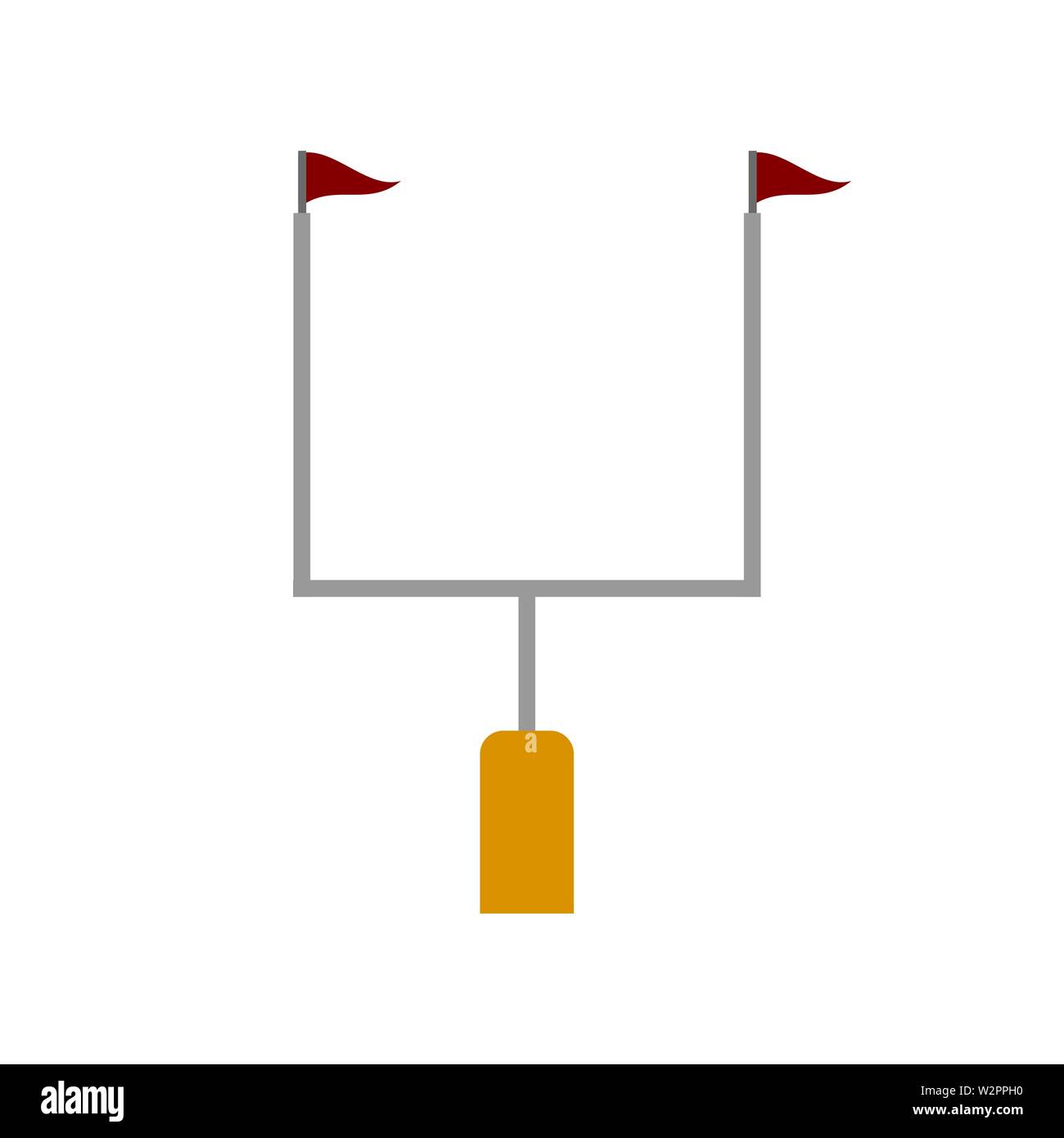 American football Torpfosten auf weißem Hintergrund Stock Vektor