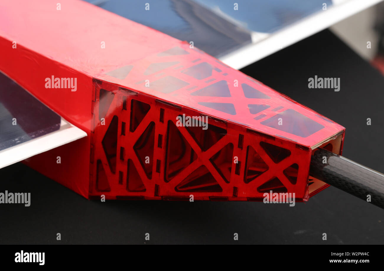 Krakau. Krakau. Polen. Präsentation der Solar Flugzeug durch die Schüler des AGH Uniwersity von Wissenschaft und Technologie entwickelt. Stockfoto