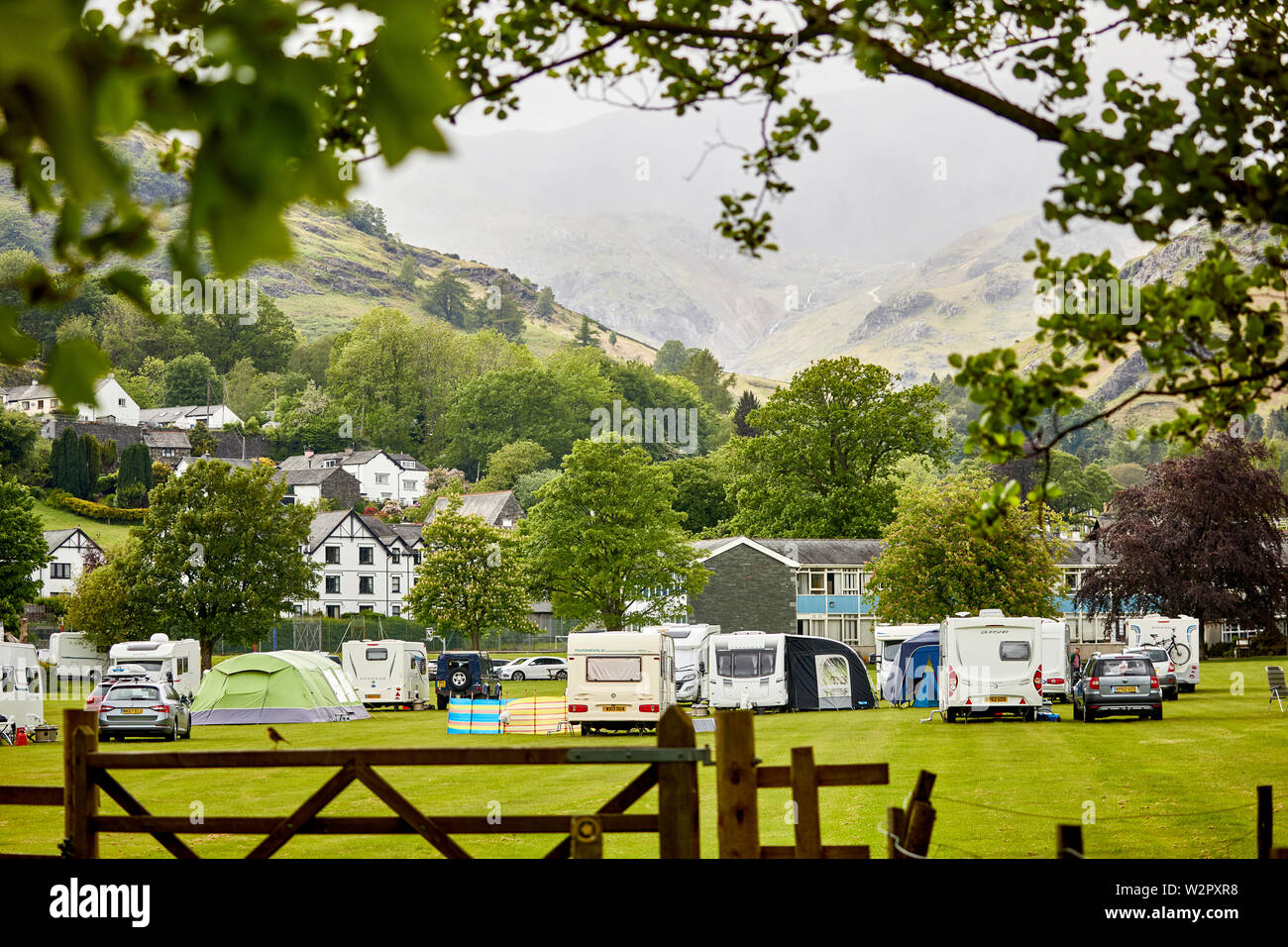 Coniston, Lake District, Cumbria, camp site Stockfoto