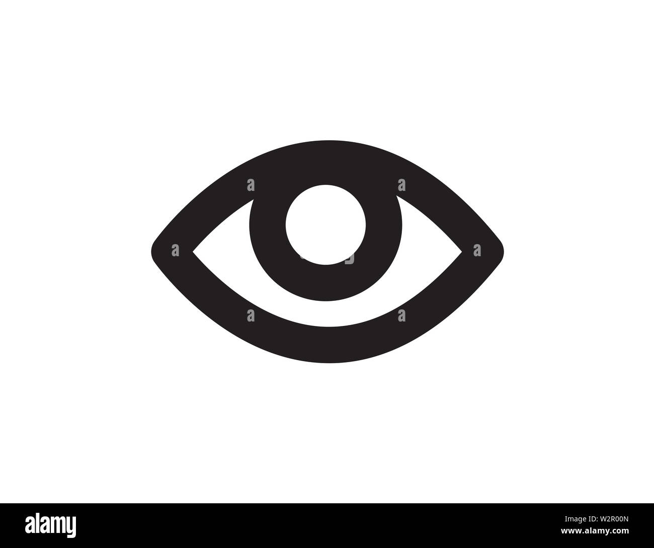 Symbol "Rote-augen" im flachen Stil Vektor für App, UI, Websites. Schwarzes Symbol Vektor Illustration. Stockfoto