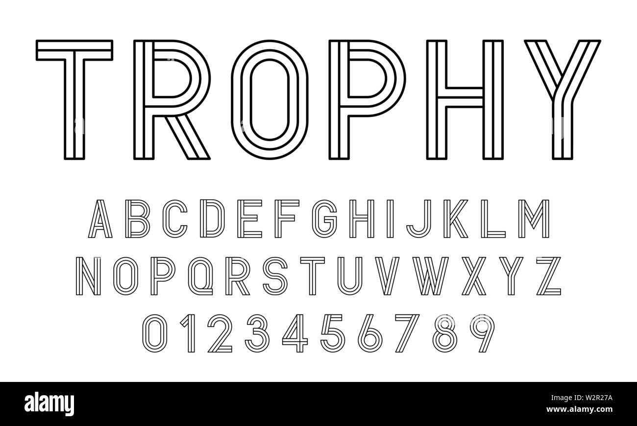 Satz von Alphabeten Schriften Buchstaben und Zahlen moderne abstrakte Design mit Leinen Vector Illustration Stock Vektor